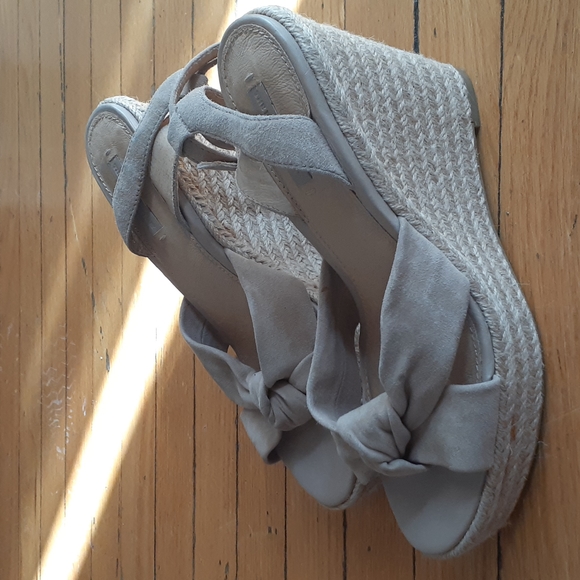 FRYE Charlotte Twist Suede Espadrille Wedge Sandal 8.5